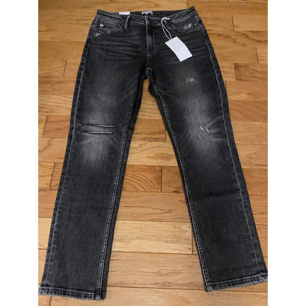 NWT Dear John, women's Aiden Girlfriend, ripped, faded black jeans size 27